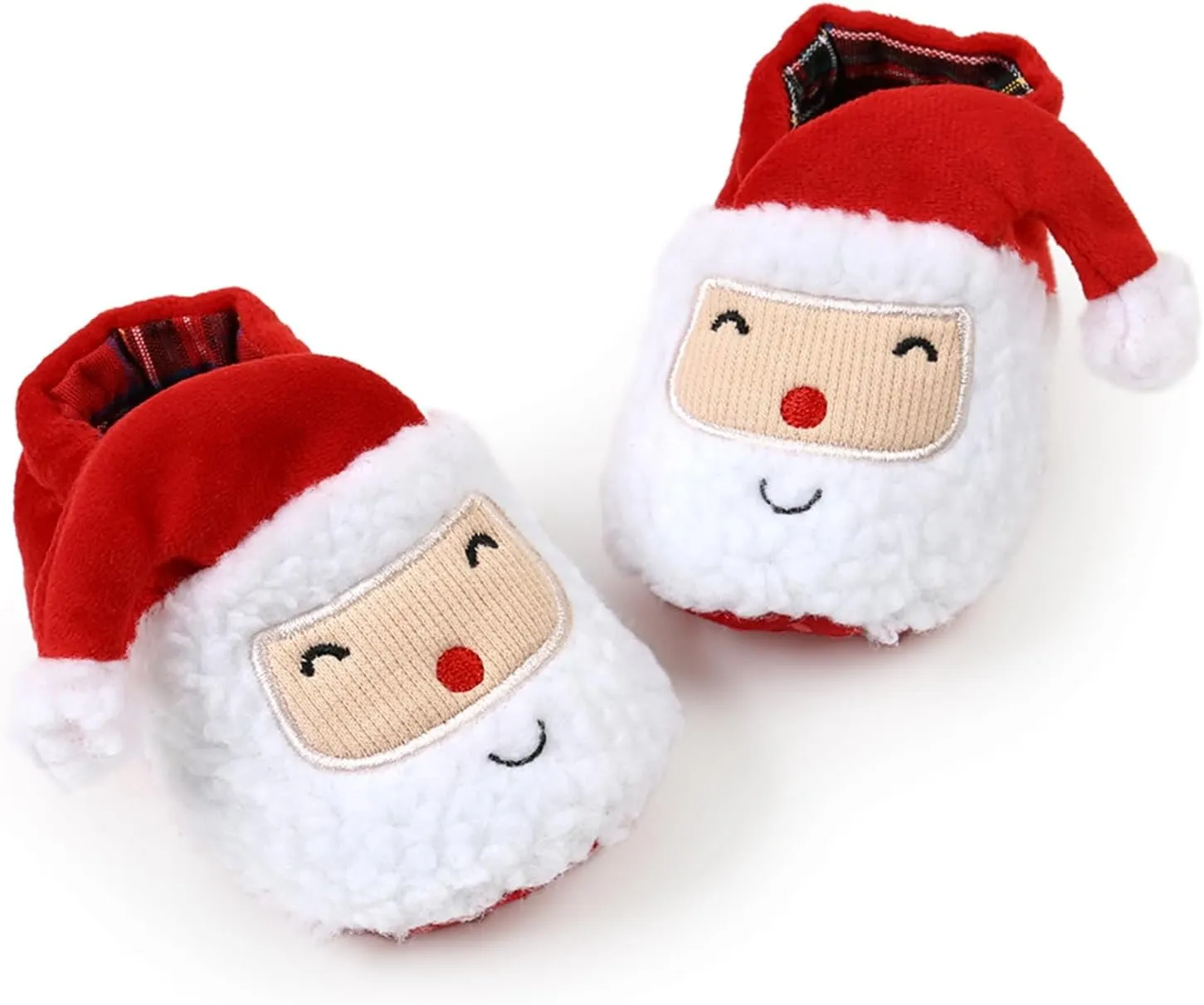 Baby Christmas Shoes Soft Santa Slippers Infanr Cozy Fleece Booties Winter Warm Prewalkers Crib Shoes