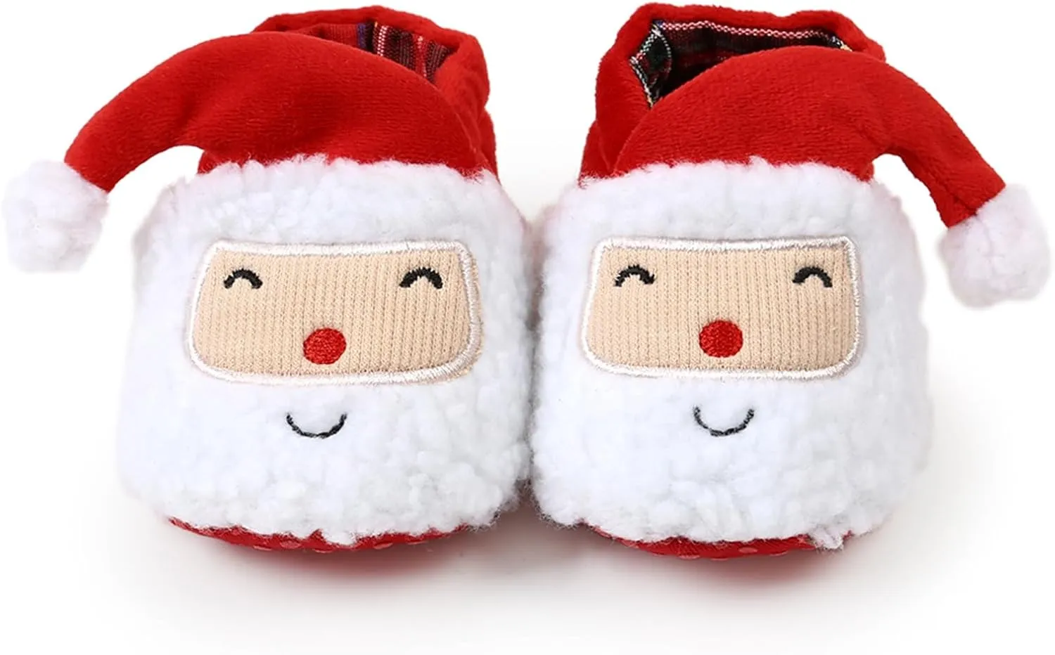 Baby Christmas Shoes Soft Santa Slippers Infanr Cozy Fleece Booties Winter Warm Prewalkers Crib Shoes