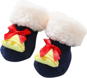 Baby Christmas Socks Shoes Toddler Boys Girls Indoor Slippers Soft Sole Non Slip Princess Socks Floor Socks 6 Months (Navy, 1-3 Years Infant)