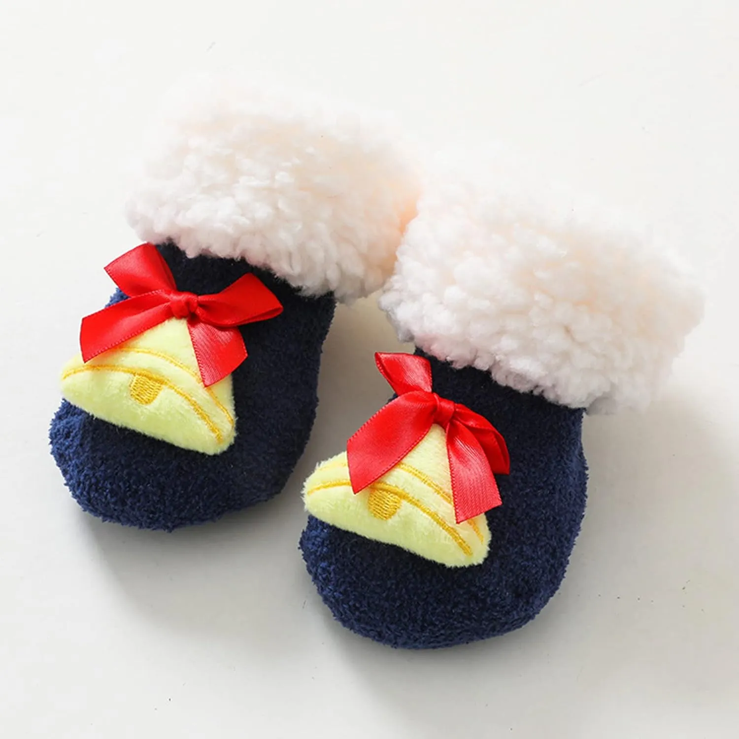 Baby Christmas Socks Shoes Toddler Boys Girls Indoor Slippers Soft Sole Non Slip Princess Socks Floor Socks 6 Months (Navy, 1-3 Years Infant)