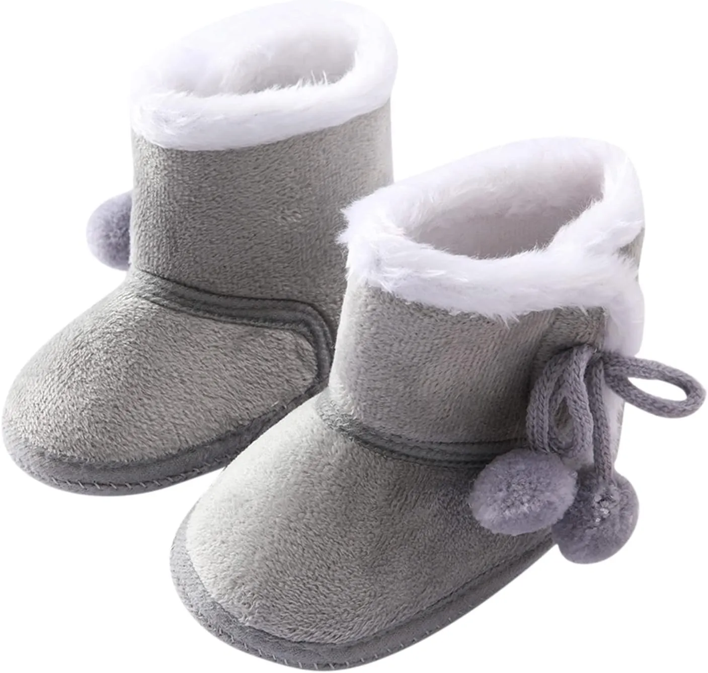 Baby Cozy Fleece Sherpa Booties Newborn Boys Girls Snow Winter Boots Infant Soft Sole Warm Crib Booties Shoes
