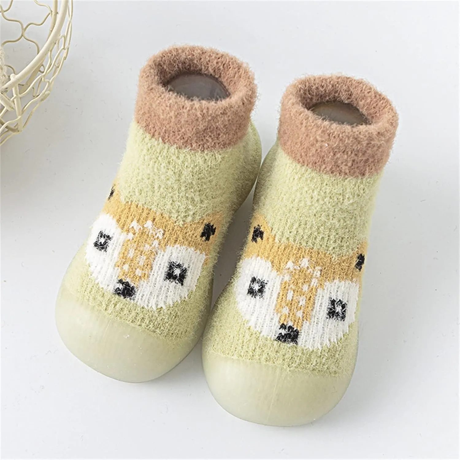 Baby Cute Pattern Socks Shoes Baby Boys Girls First Walking Shoes Cute Cartoon Warm Thickened Shoes Baby Sock Shoes