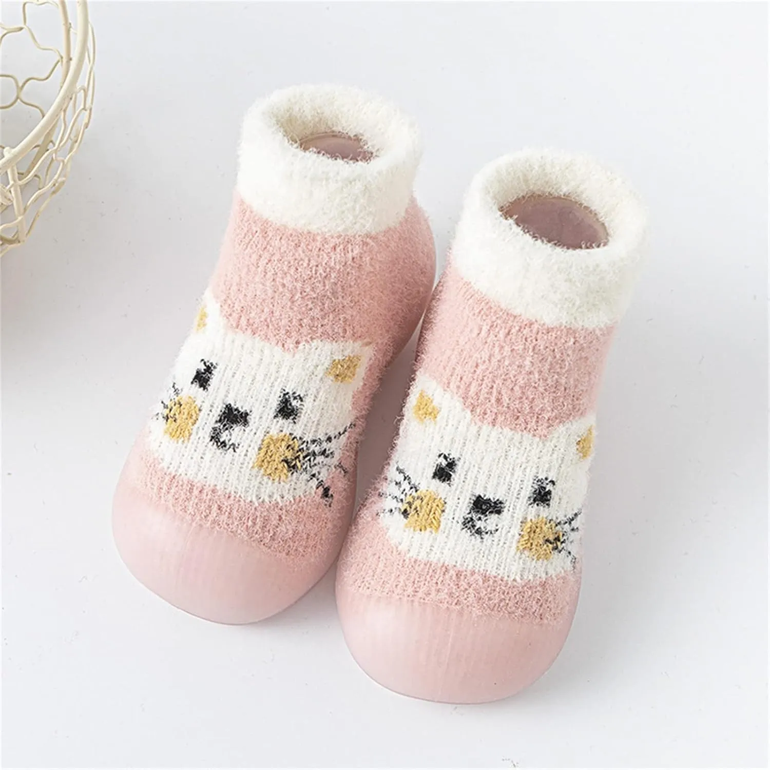 Baby Cute Pattern Socks Shoes Baby Boys Girls First Walking Shoes Cute Cartoon Warm Thickened Shoes Baby Sock Shoes