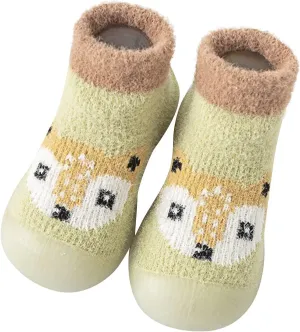 Baby Cute Pattern Socks Shoes Baby Boys Girls First Walking Shoes Cute Cartoon Warm Thickened Shoes Baby Sock Shoes