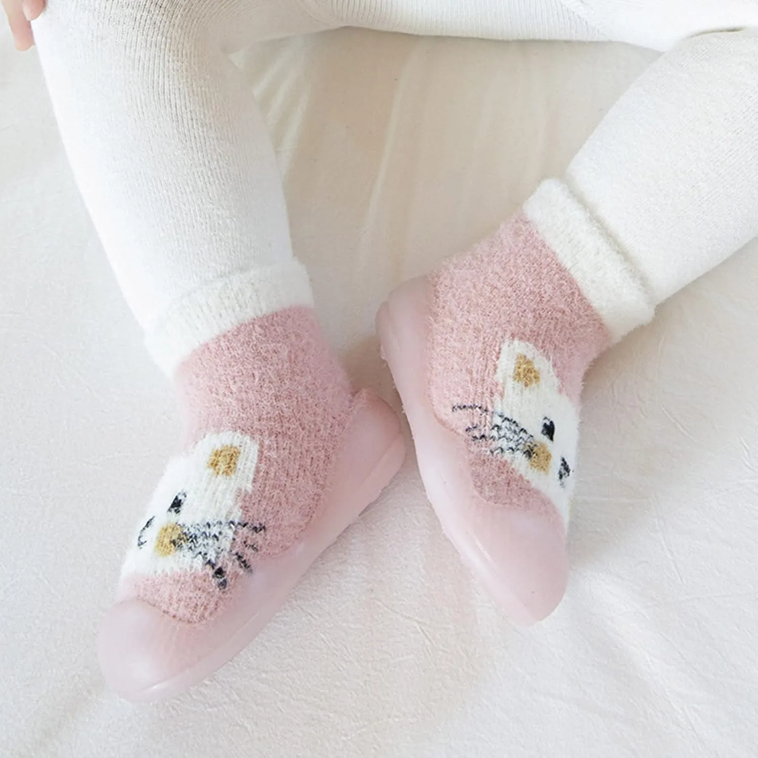 Baby Cute Pattern Socks Shoes Baby Boys Girls First Walking Shoes Cute Cartoon Warm Thickened Shoes Baby Sock Shoes