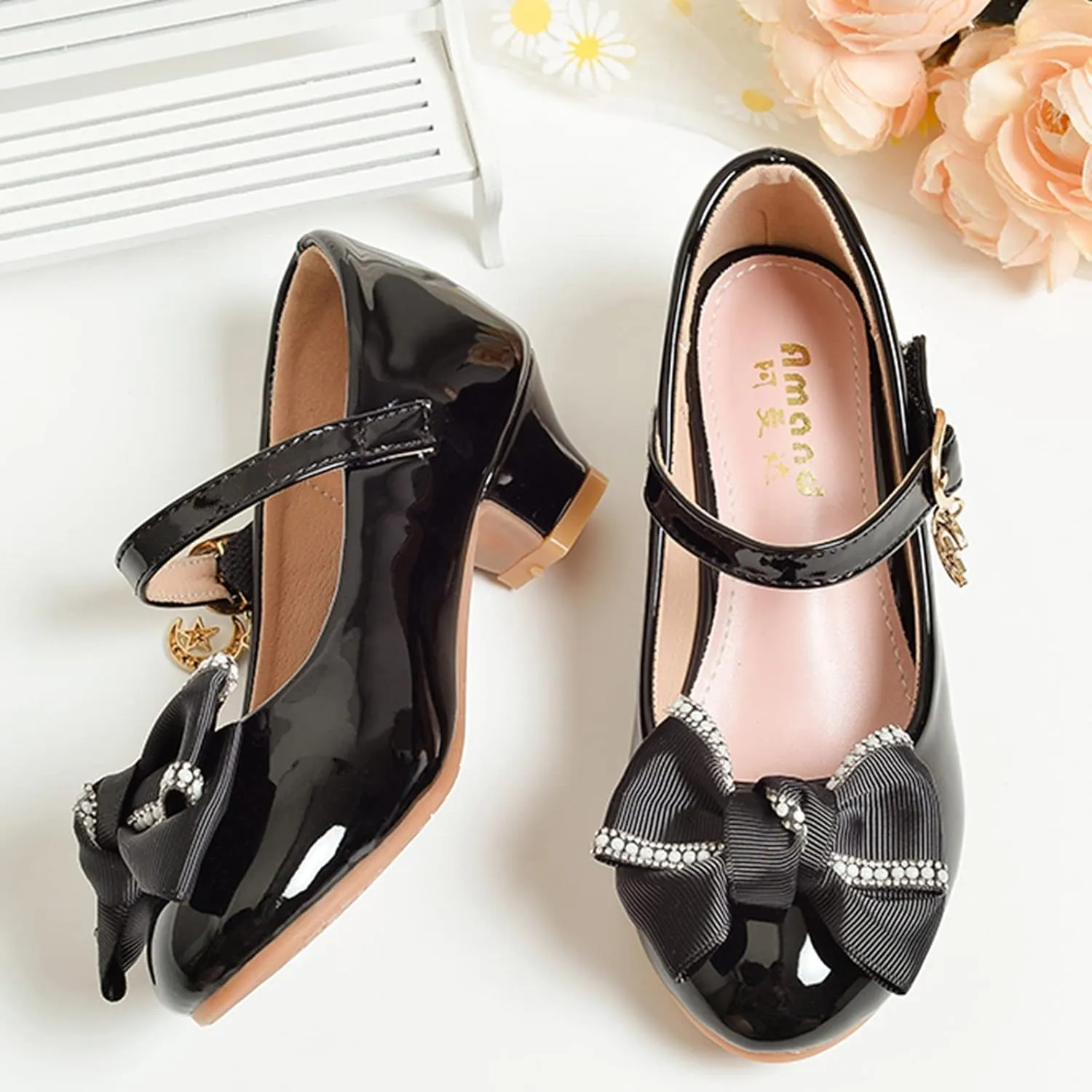 Baby Girl Bowknot Princess Shoes Soft Sole Wedding Mary Jane Shoes Single Shoes Dance Shoes Dress Shoes for Toddlers