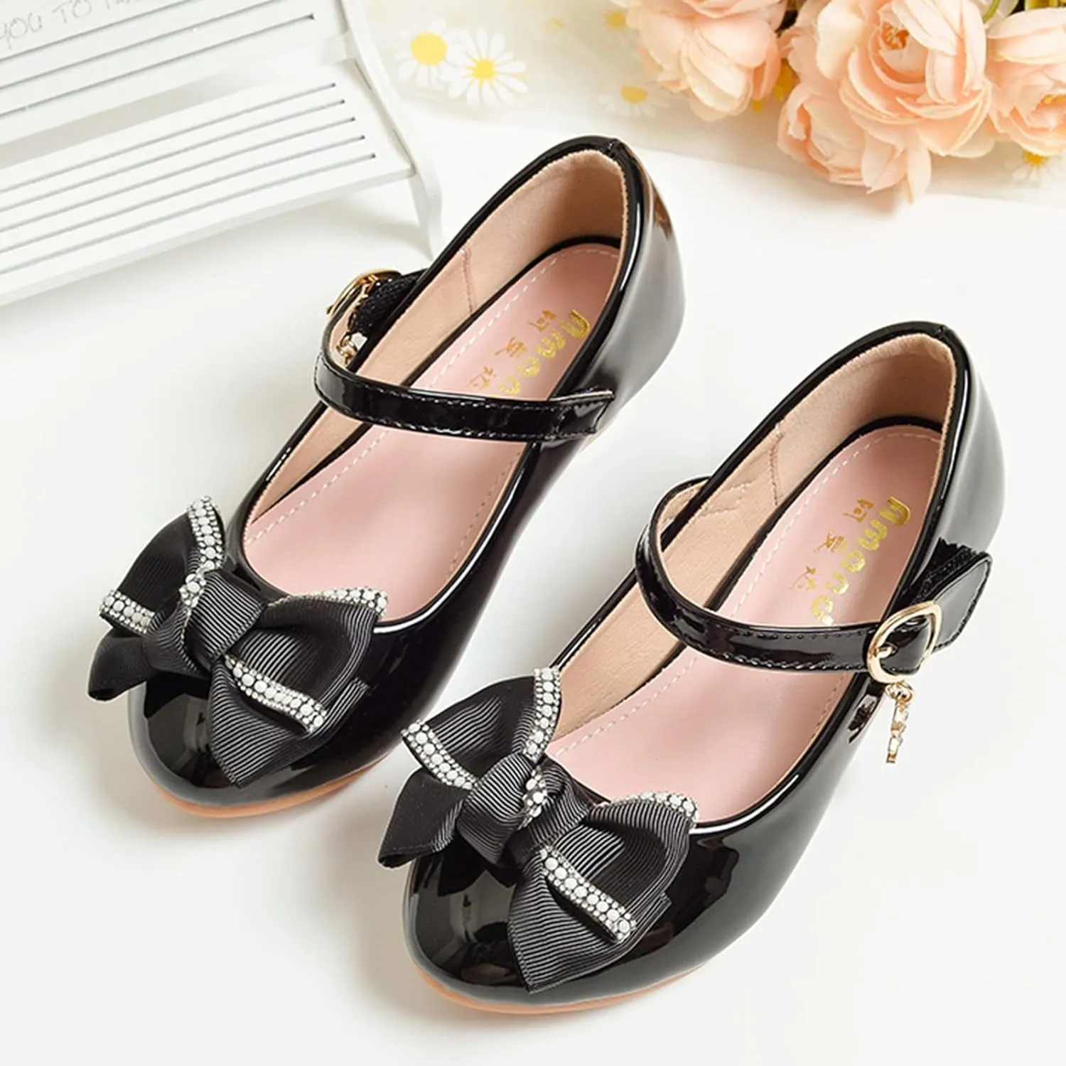 Baby Girl Bowknot Princess Shoes Soft Sole Wedding Mary Jane Shoes Single Shoes Dance Shoes Dress Shoes for Toddlers