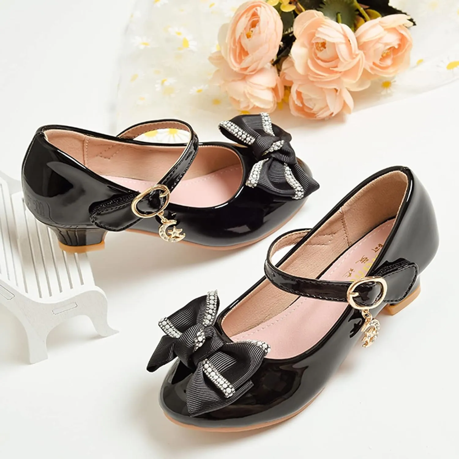 Baby Girl Bowknot Princess Shoes Soft Sole Wedding Mary Jane Shoes Single Shoes Dance Shoes Dress Shoes for Toddlers