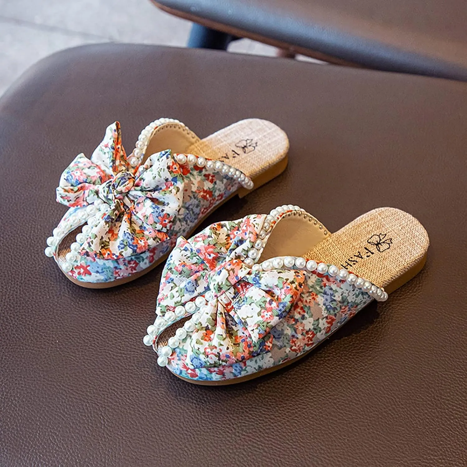 Baby Girl Jelly Sandals Girls Bowknot Slippers Pearl Soft Sole Shoes Floral Toddler Girl Flip Flops Size 11