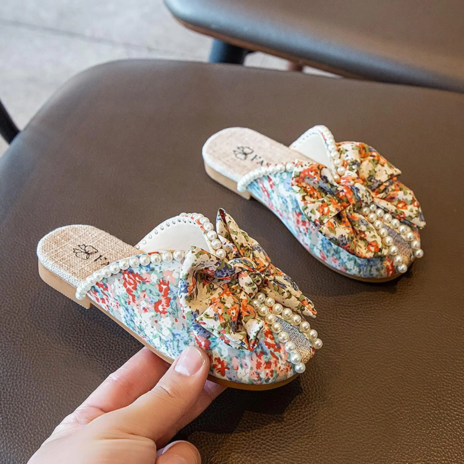 Baby Girl Jelly Sandals Girls Bowknot Slippers Pearl Soft Sole Shoes Floral Toddler Girl Flip Flops Size 11