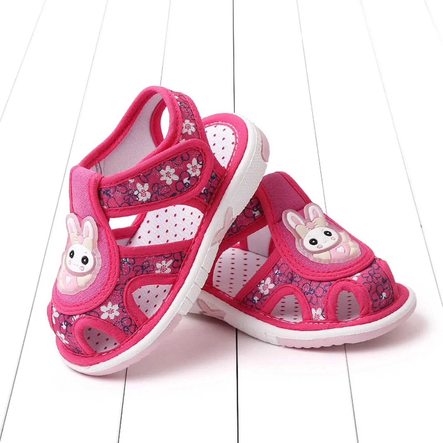 Baby Girl Sandals Closed-Toe Anti-Slip Premium Rubber Sole Toddler Boys Lightweight Hollow First Walkers Shoes