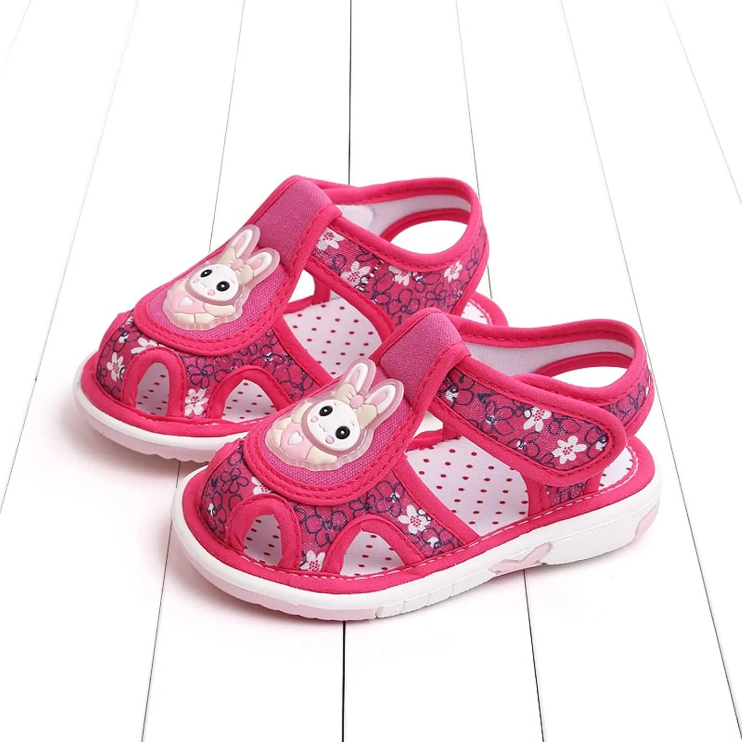 Baby Girl Sandals Closed-Toe Anti-Slip Premium Rubber Sole Toddler Boys Lightweight Hollow First Walkers Shoes