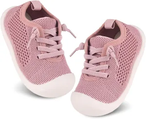 Baby Girl&Boy Toddler First Walking Shoes 6-12 Months Size 3 Black Barefoot Slip On Wide Toe Box Shoes Soft Footmates Casual Tennis Indoor Flexible Learning to Walk Rubber Sneakers