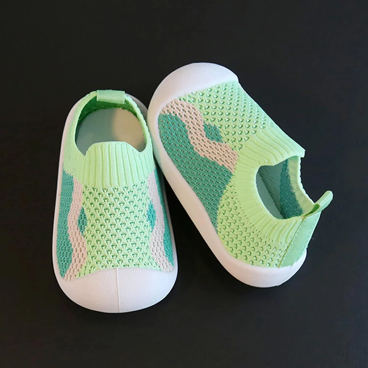 Baby Girls Boys First Walking Shoes Kids Mesh Soft Bottom Breathable Slip On Running Sneaker Leisure Socks Shoes
