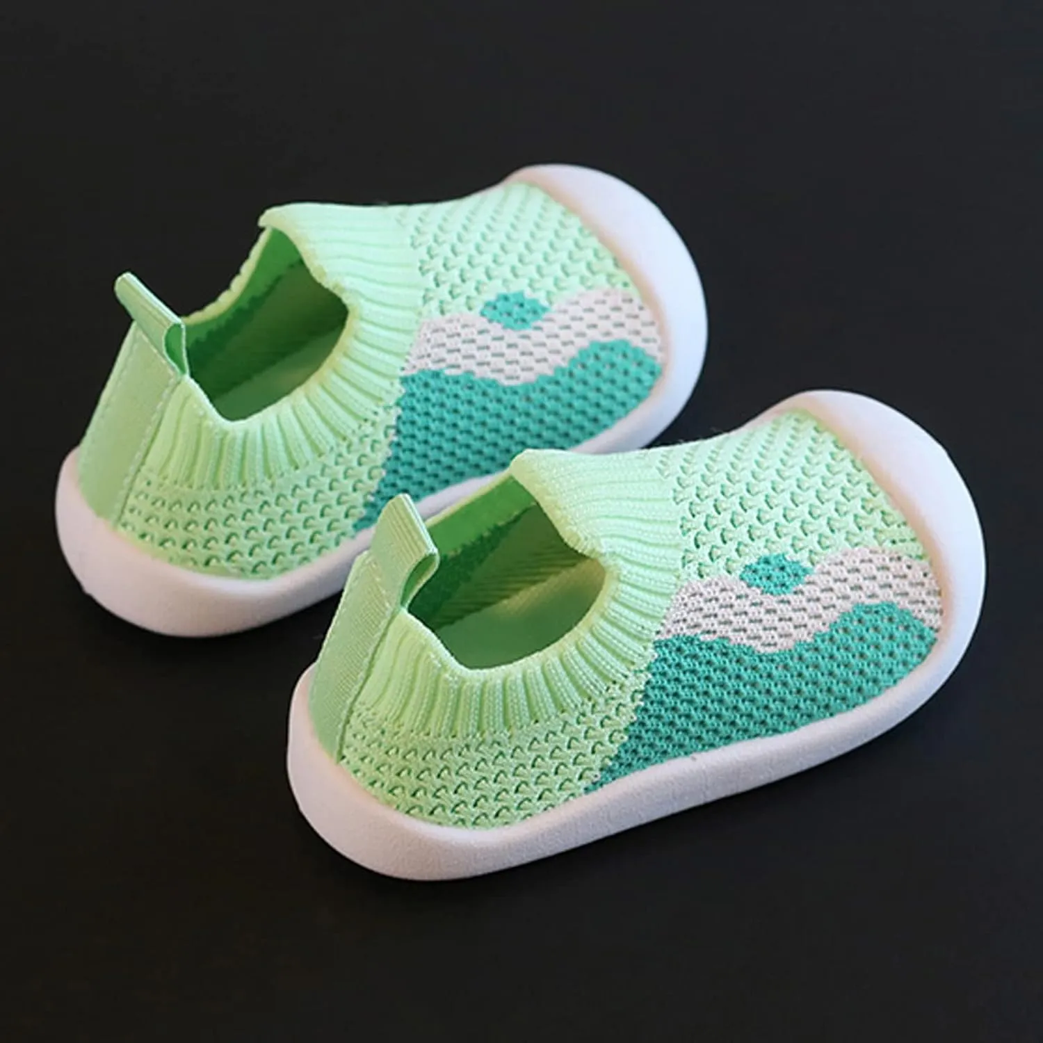 Baby Girls Boys First Walking Shoes Kids Mesh Soft Bottom Breathable Slip On Running Sneaker Leisure Socks Shoes