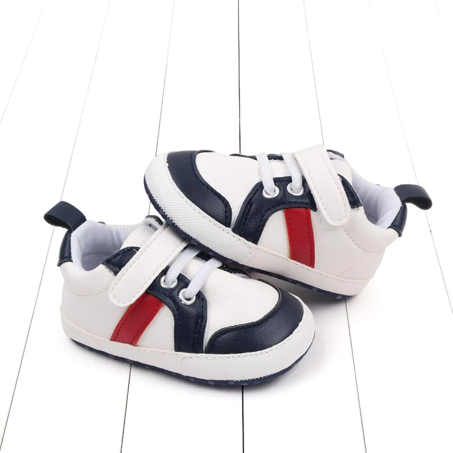 Baby Girls Boys Leather First Walking Sneakers Infant Toddler Anti-Slip Soft Sole Lightweight First Step Shoes