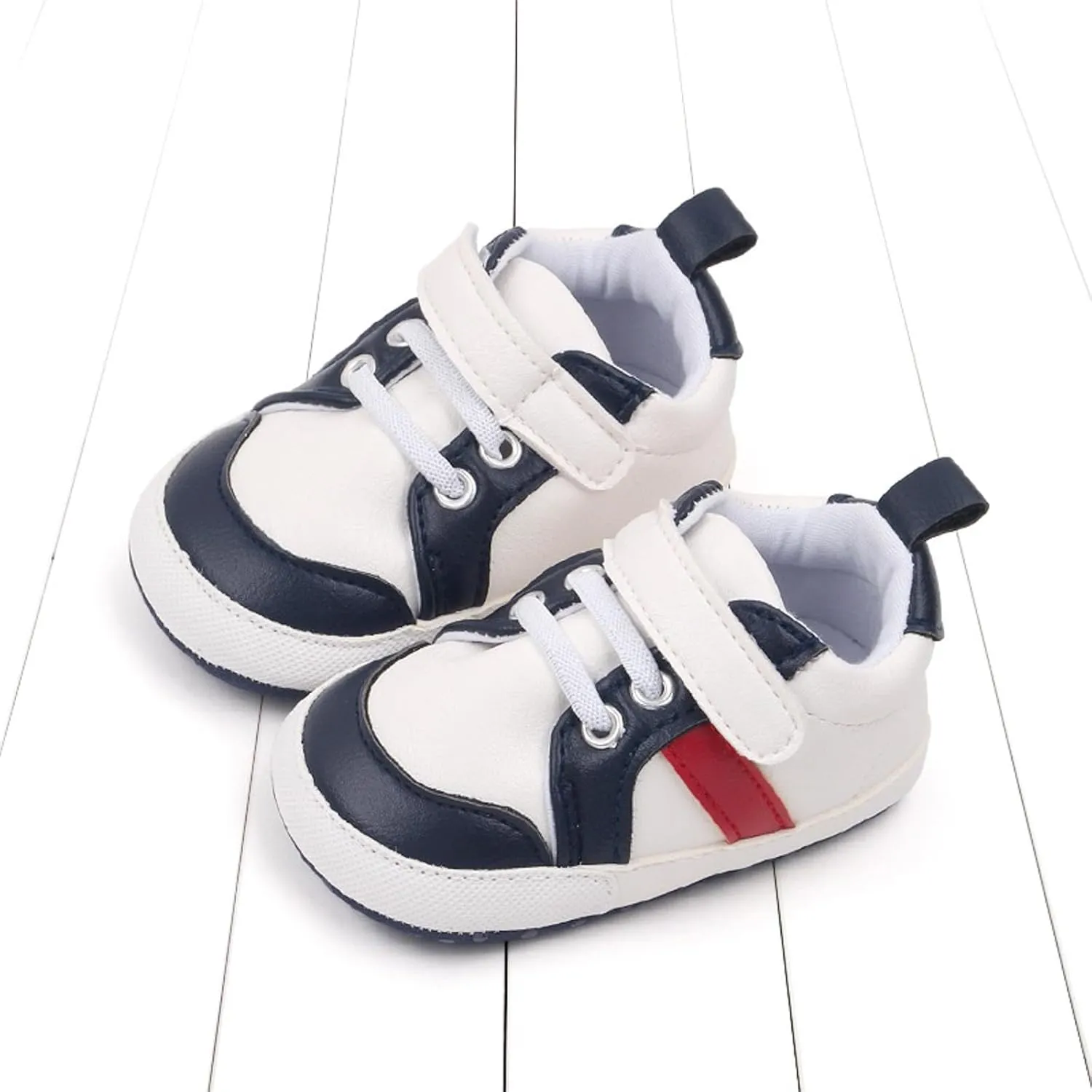Baby Girls Boys Leather First Walking Sneakers Infant Toddler Anti-Slip Soft Sole Lightweight First Step Shoes
