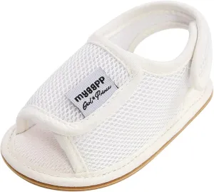 Baby Girls Boys Sandal Infant Toddler Shoes Outdoor Prewalker Mesh Non-Slip Soft Sole Flat Shoes (White, 11-6M)