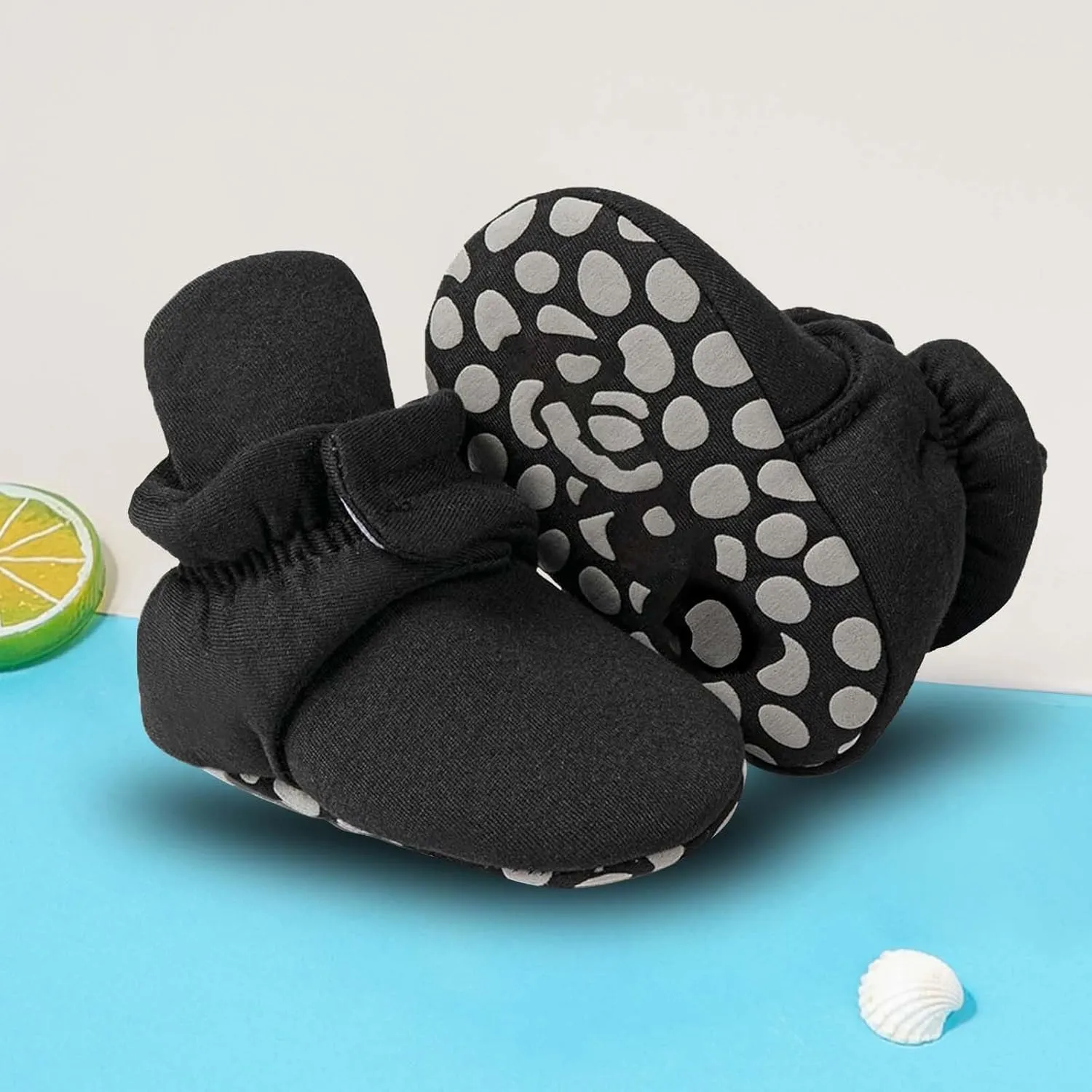 Baby Girls Boys Shoes Socks Solid Color Knitted Plush Soft Sole Anti-Slip Warm Winter Indoor Outdoor Casual Shoes