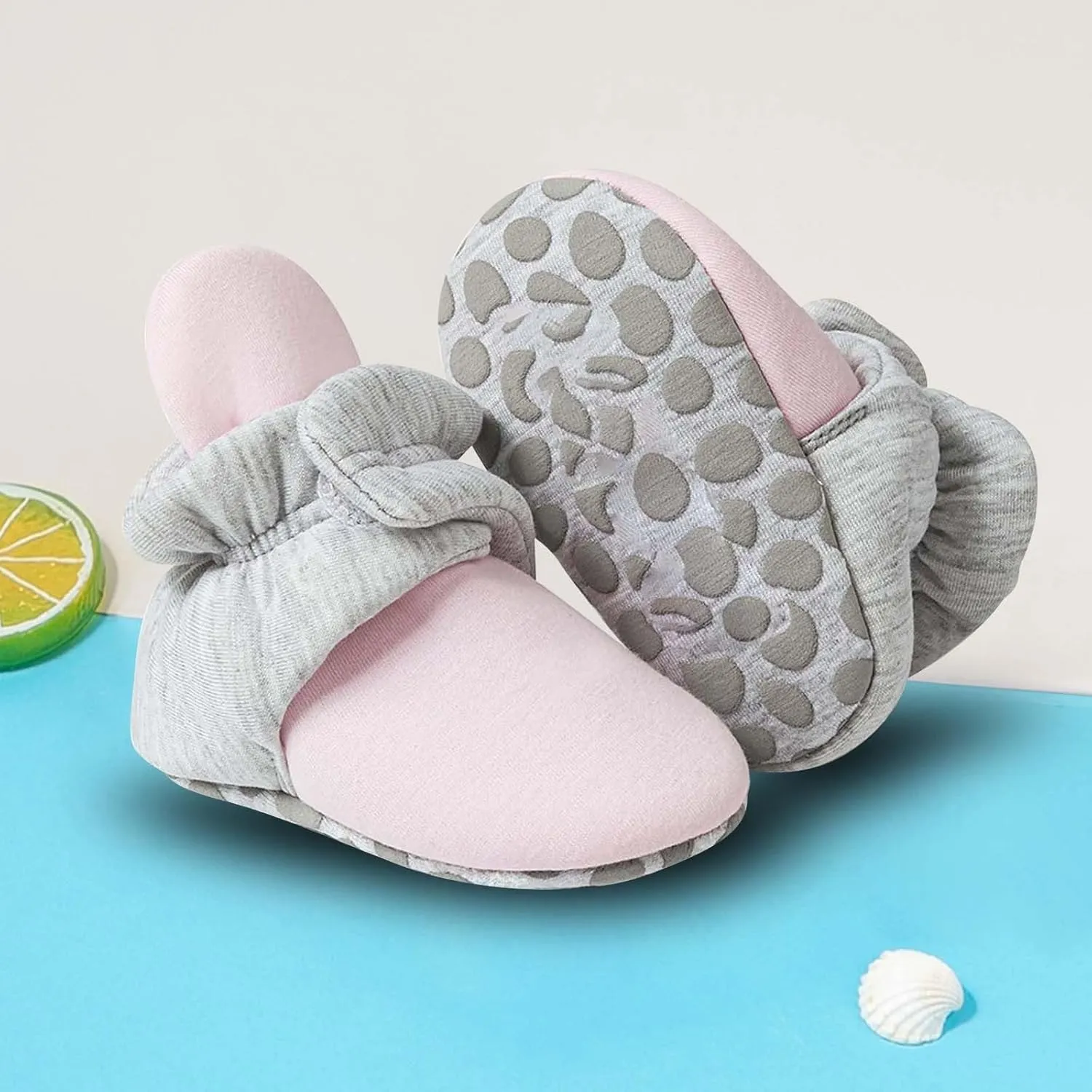 Baby Girls Boys Shoes Socks Solid Color Knitted Plush Soft Sole Anti-Slip Warm Winter Indoor Outdoor Casual Snap Booties
