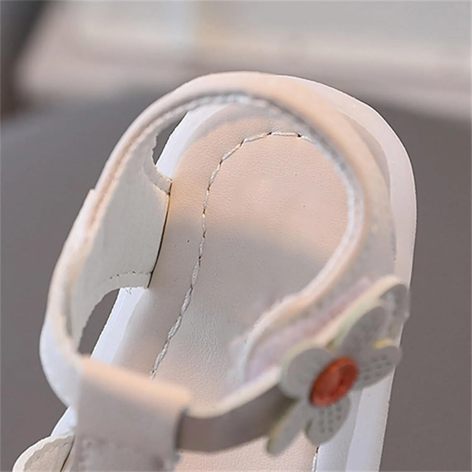 Baby Girls Closed Toe Sandals with Flower Infant Lightweight Rubber Soft Sole Non-Slip Cute Flat Shoes for Toddler