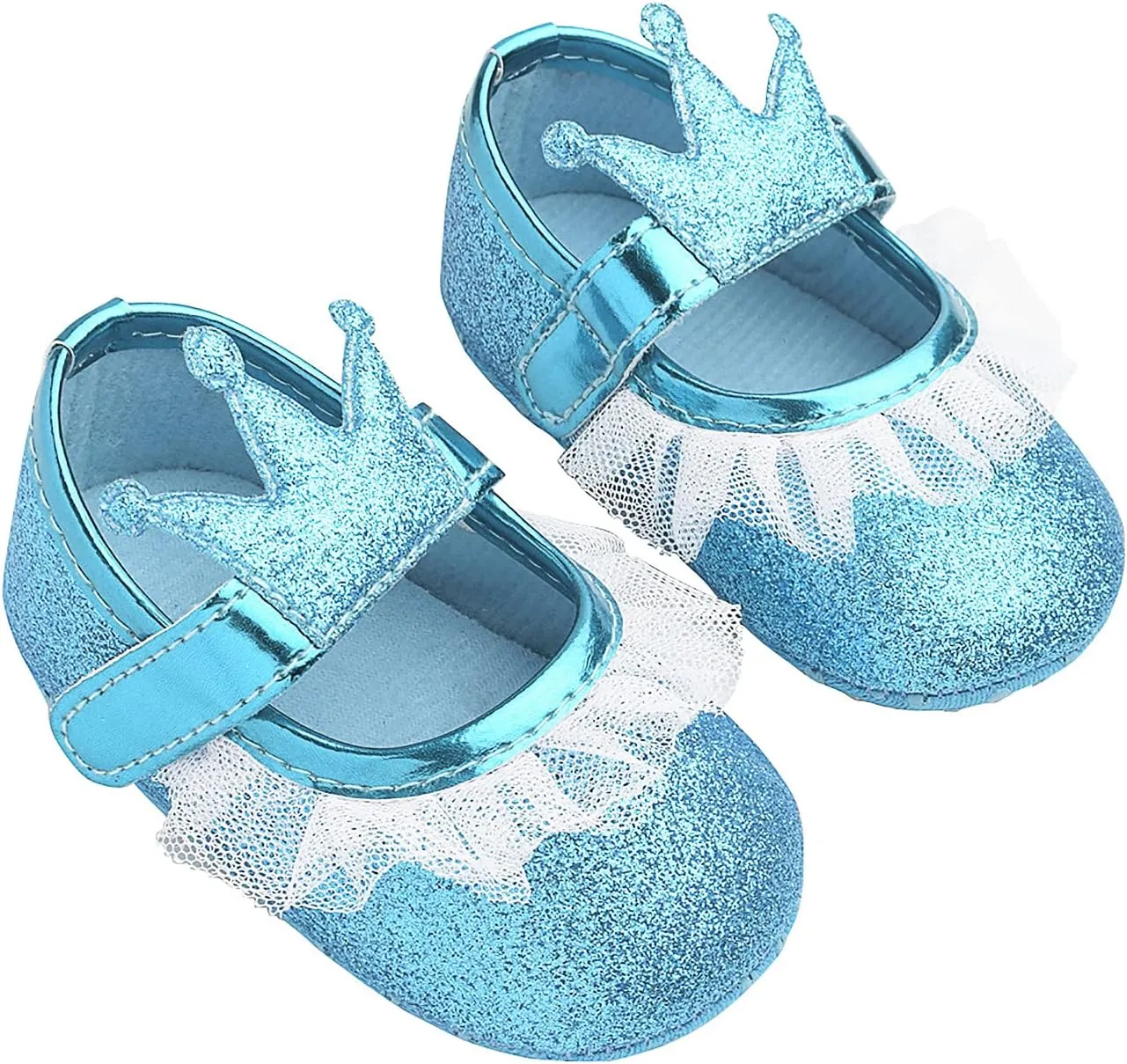 Baby Girls Crown Non Slip Soft Sole PU Leather Newborn Infant Toddler First Walker Cirb Party Dress Shoes