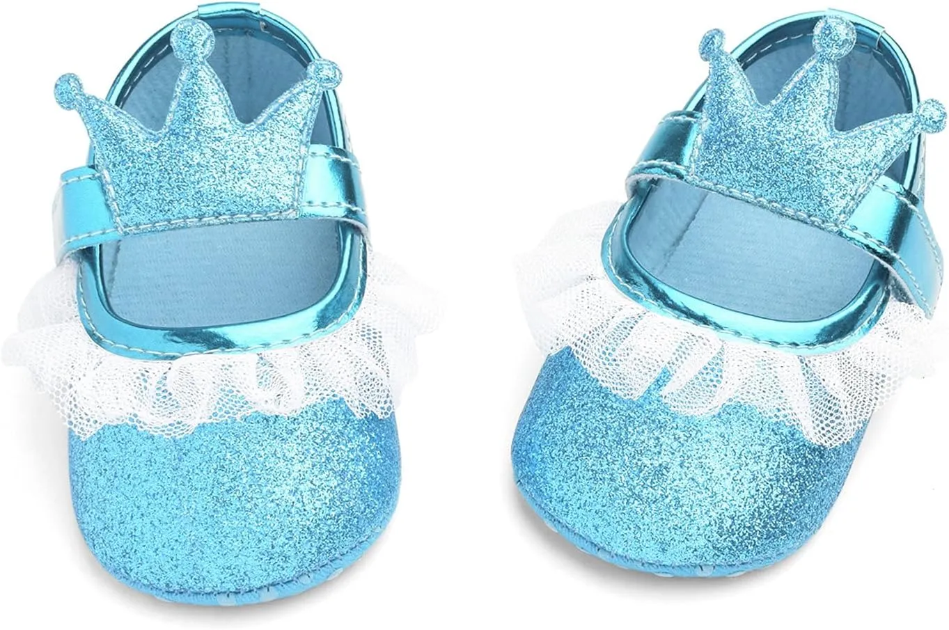 Baby Girls Crown Non Slip Soft Sole PU Leather Newborn Infant Toddler First Walker Cirb Party Dress Shoes