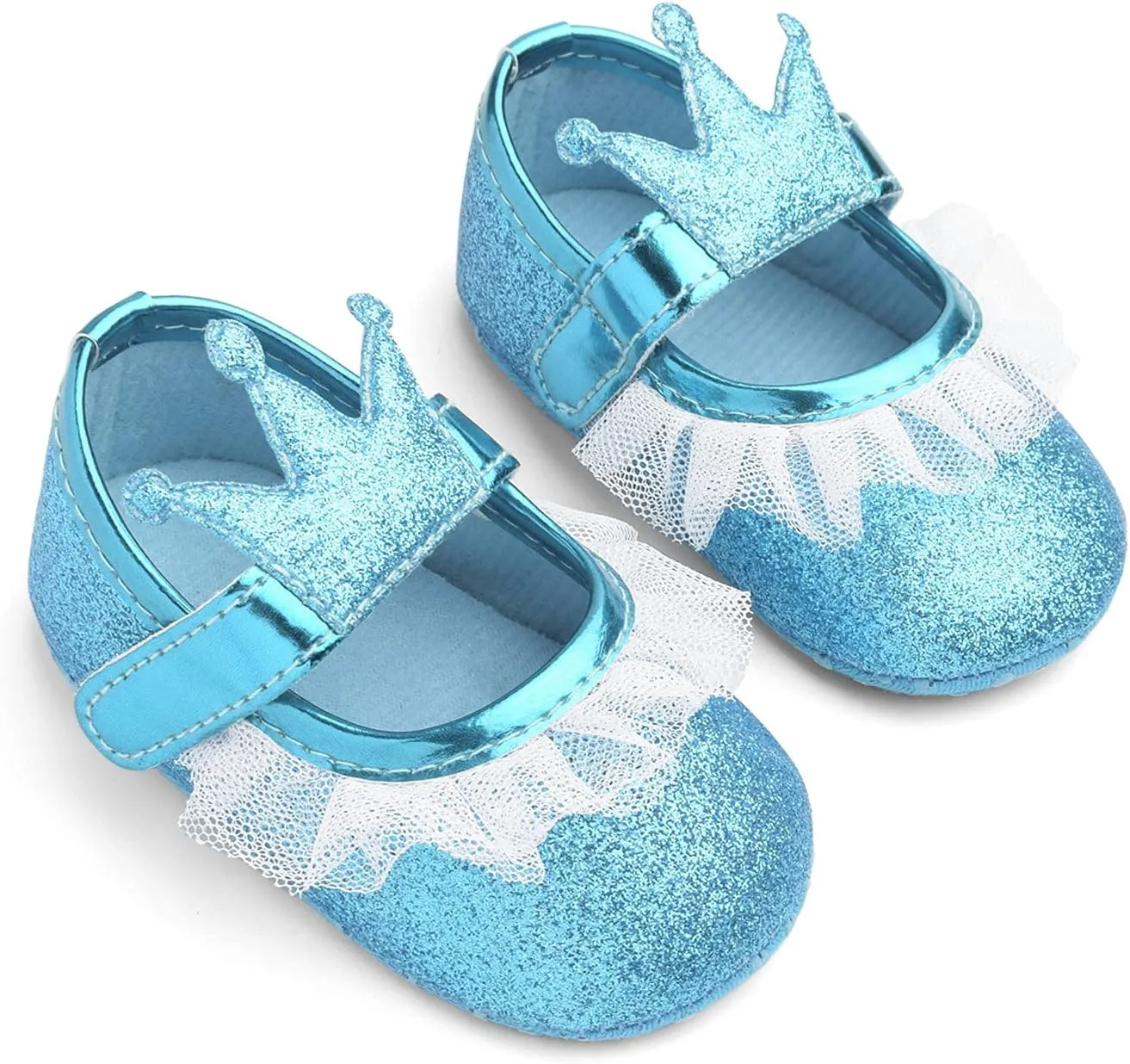Baby Girls Crown Non Slip Soft Sole PU Leather Newborn Infant Toddler First Walker Cirb Party Dress Shoes