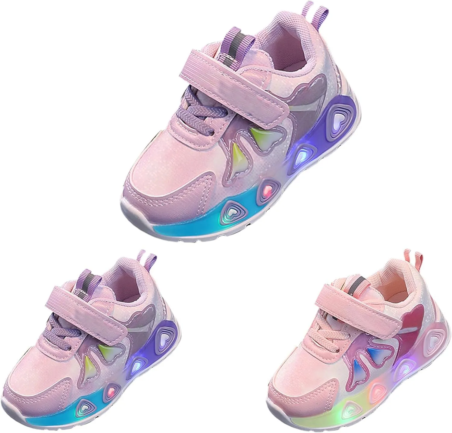 Baby Girls Cute artoon Light Up Sneaker Toddler Open Toe Led Soft Sole Sport Shoes Infant First Walking Non Slip Shoes