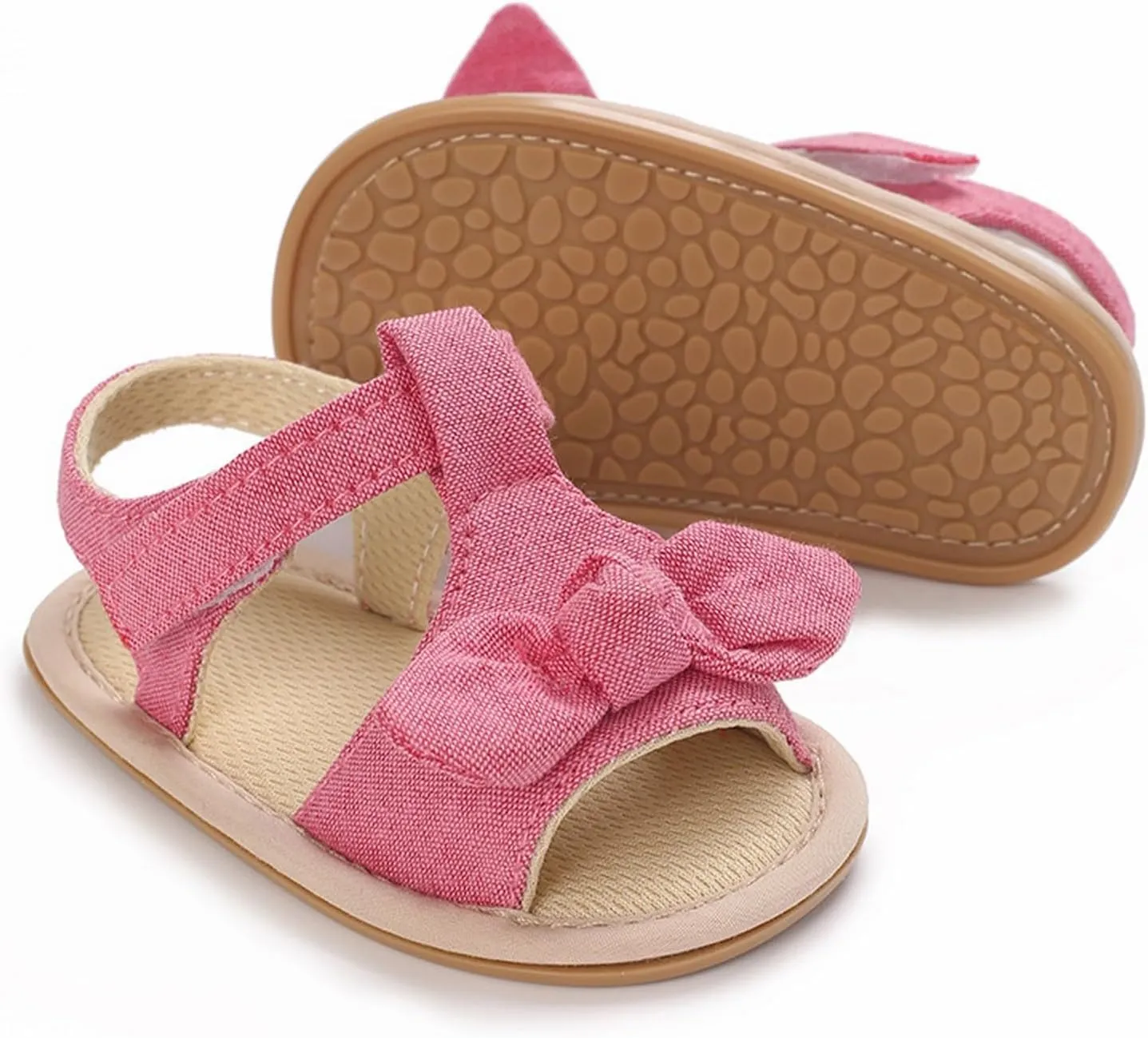 Baby Girl's Open Toe Flat Sandals Summer Casual Toddler Sandals Shoes Soft Sole Anti Slip White Sneakers Girls