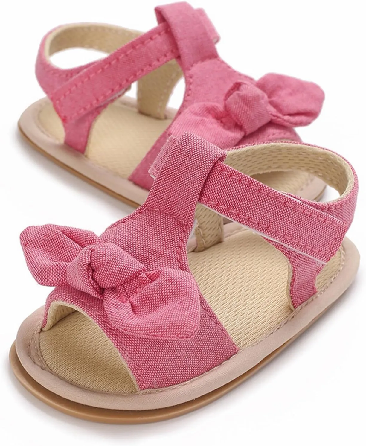 Baby Girl's Open Toe Flat Sandals Summer Casual Toddler Sandals Shoes Soft Sole Anti Slip White Sneakers Girls