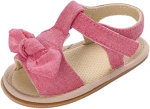 Baby Girl's Open Toe Flat Sandals Summer Casual Toddler Sandals Shoes Soft Sole Anti Slip White Sneakers Girls