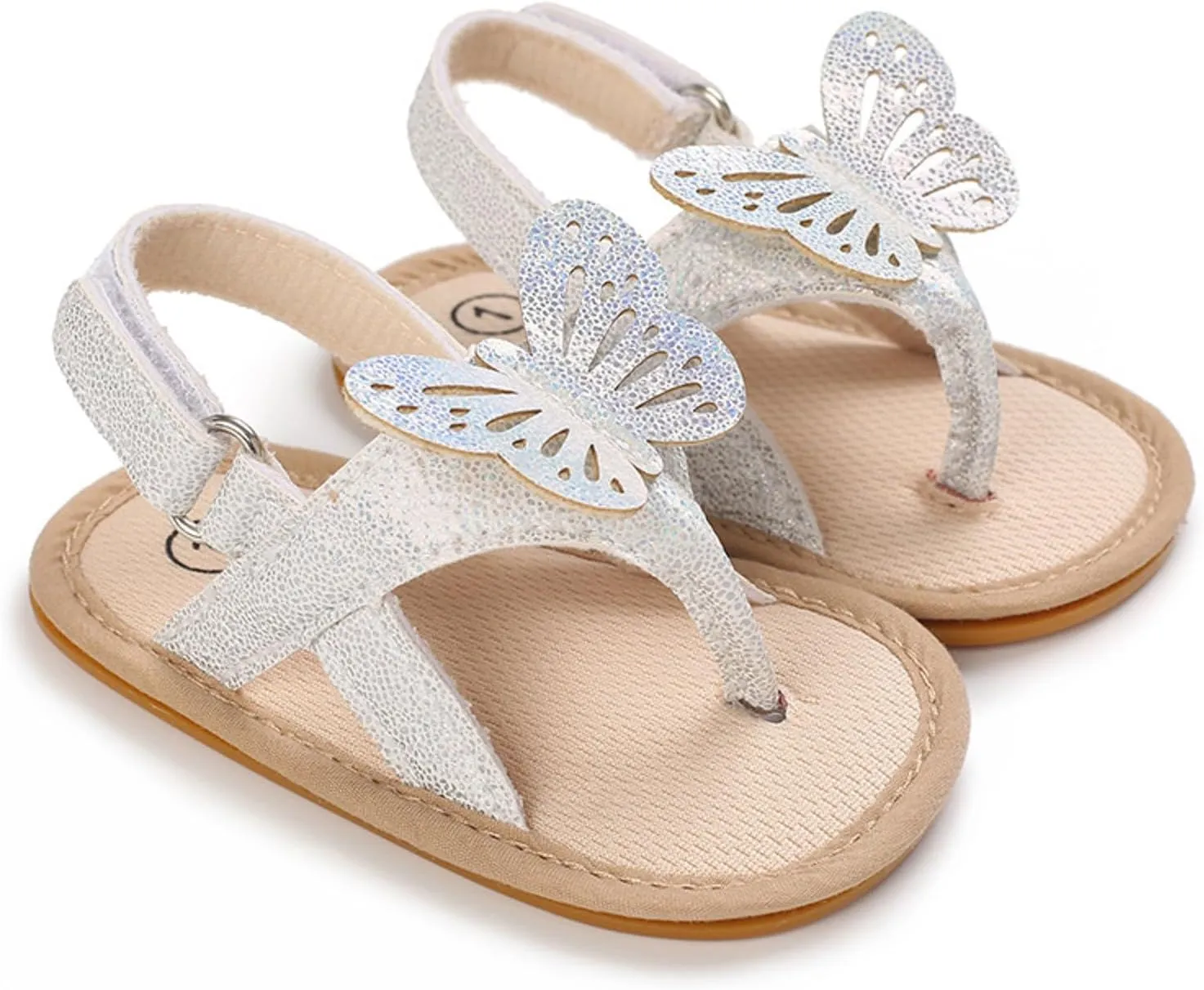 Baby Girls Sandals Infant First Walking Slipper Shoes Soft Soles Non-Slip Butterfly Crib Dress Sandals Summer Princess Shoes