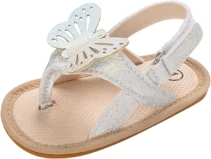 Baby Girls Sandals Infant First Walking Slipper Shoes Soft Soles Non-Slip Butterfly Crib Dress Sandals Summer Princess Shoes