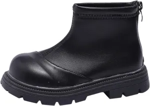 Baby Girls Side Zipper Ankle Boots Thick Sole Non Slip Plush Warm Boots Fuzzy Boots Water Proof Boots Toddler Shoes