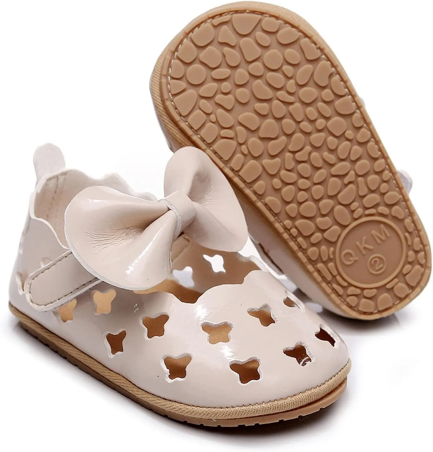 Baby Hollow Sandals Toddler Infant Girls PU Leather Soft Closed Toe Sandals Flower Princess Bowknot Flat Shoes