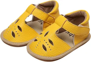 Baby Infant Boy Girl Sandals Shoes First Walking Shoes Soft Anti-Slip Rubber Sole Sneakers Fashion (Yellow, 7 Toddler)
