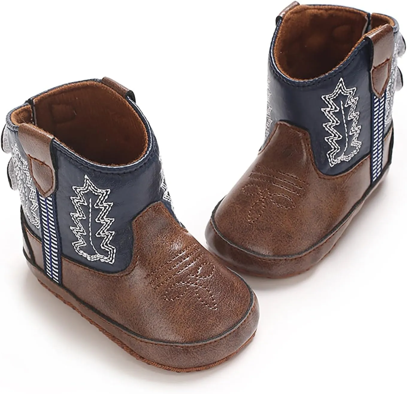 Baby Infant Leather Western Boots Cowboy Bootie Soft Sole Non Slip Shoes Toddler Girls Little Girl Size 12 Booties