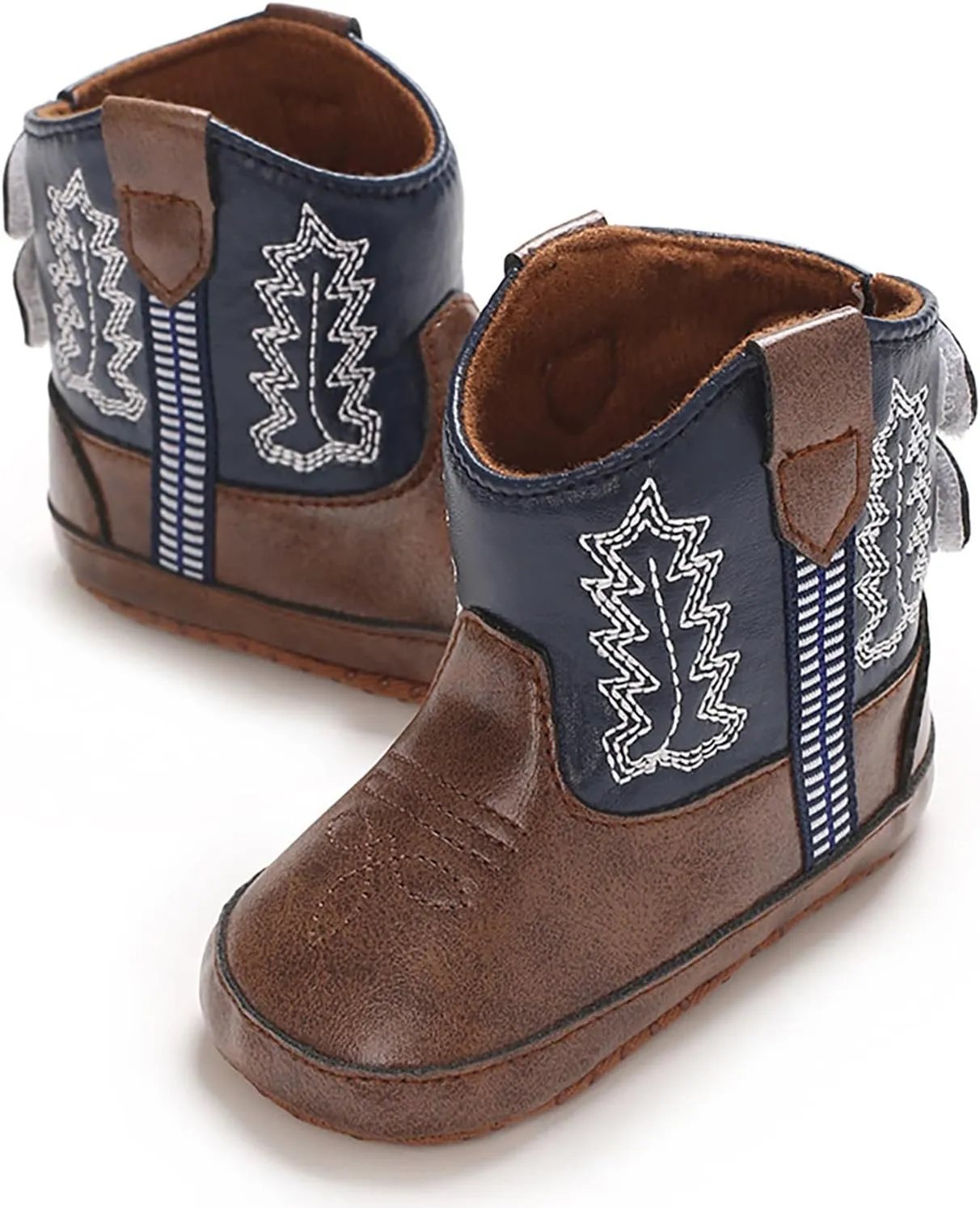 Baby Infant Leather Western Boots Cowboy Bootie Soft Sole Non Slip Shoes Toddler Girls Little Girl Size 12 Booties