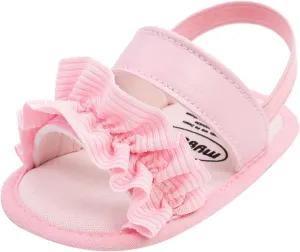 Baby Infant Shoes Boy Girl Sandals First Walkers Crib Shoes Lightweight Soft Sole Flat Shoes Summer (Pink, 4 Toddler)