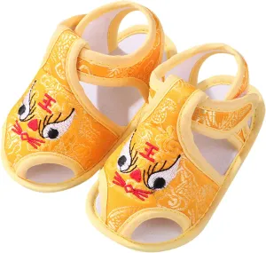 Baby Infant Shoes Boy Girl Sandals First Walking Shoes Soft Sole Breathable Prewalker Fashion Summer (Yellow, 1314)