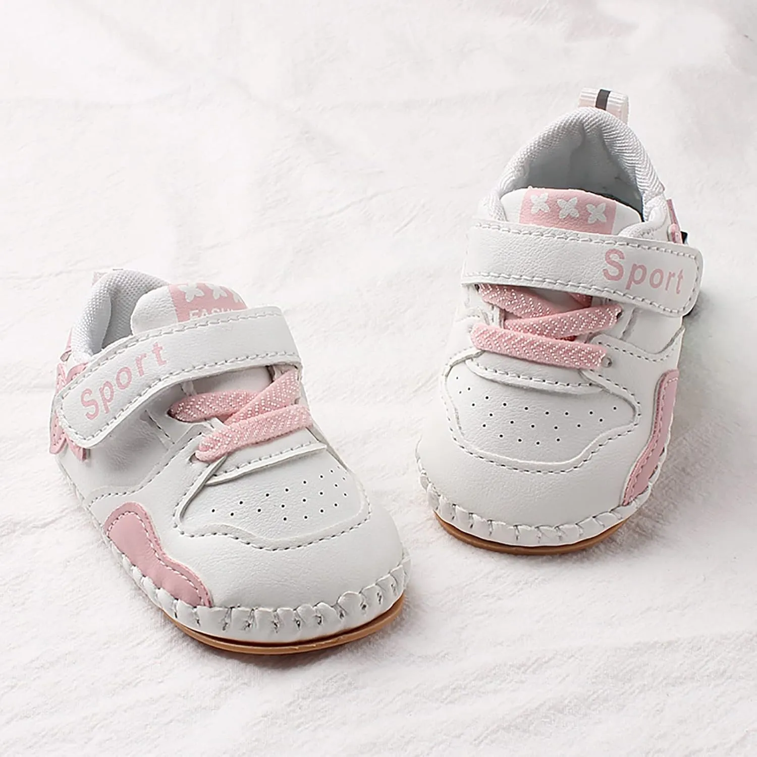 Baby PU Leather Hard Bottom Walking Sneakers Toddler Rubber Sole First Walers Infant Sport Slippers Crib Shoes
