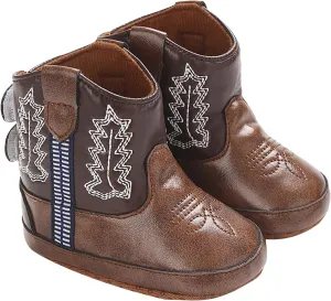 Baby Rubber Boots Leather Western Boots Cowboy Bootie Soft Sole Non Slip Shoes for Baby Infant Toddler Boys Booties