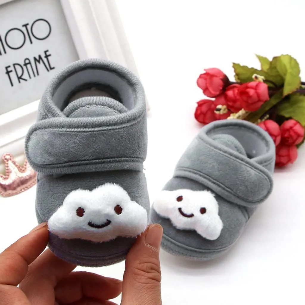 Baby Shoes Boys Girls First Walking Winter Plush Girls Cloud Infant Soft Warm Sole Shoes Baby for 6 9 12 18 24