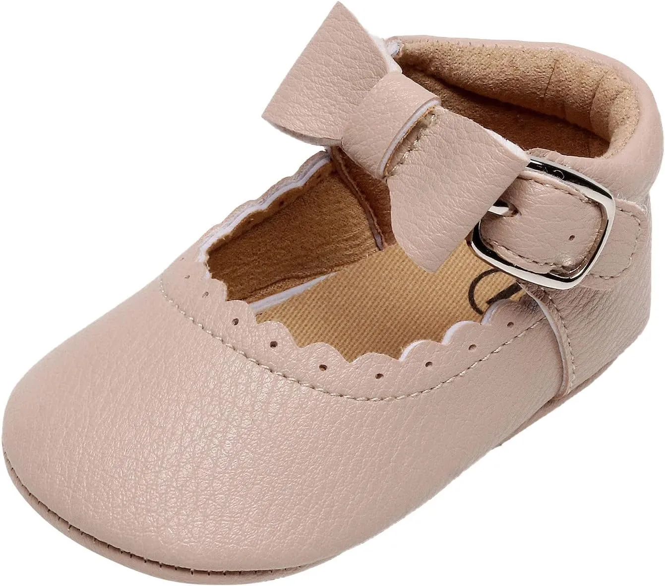 Baby Shoes Boys Girls Infant Sneakers Infant Girls Single Shoes Bowknot First Walkers Shoes Buckle Non-SIip