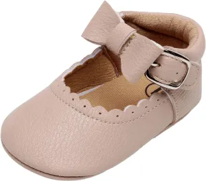 Baby Shoes Boys Girls Infant Sneakers Infant Girls Single Shoes Bowknot First Walkers Shoes Buckle Non-SIip
