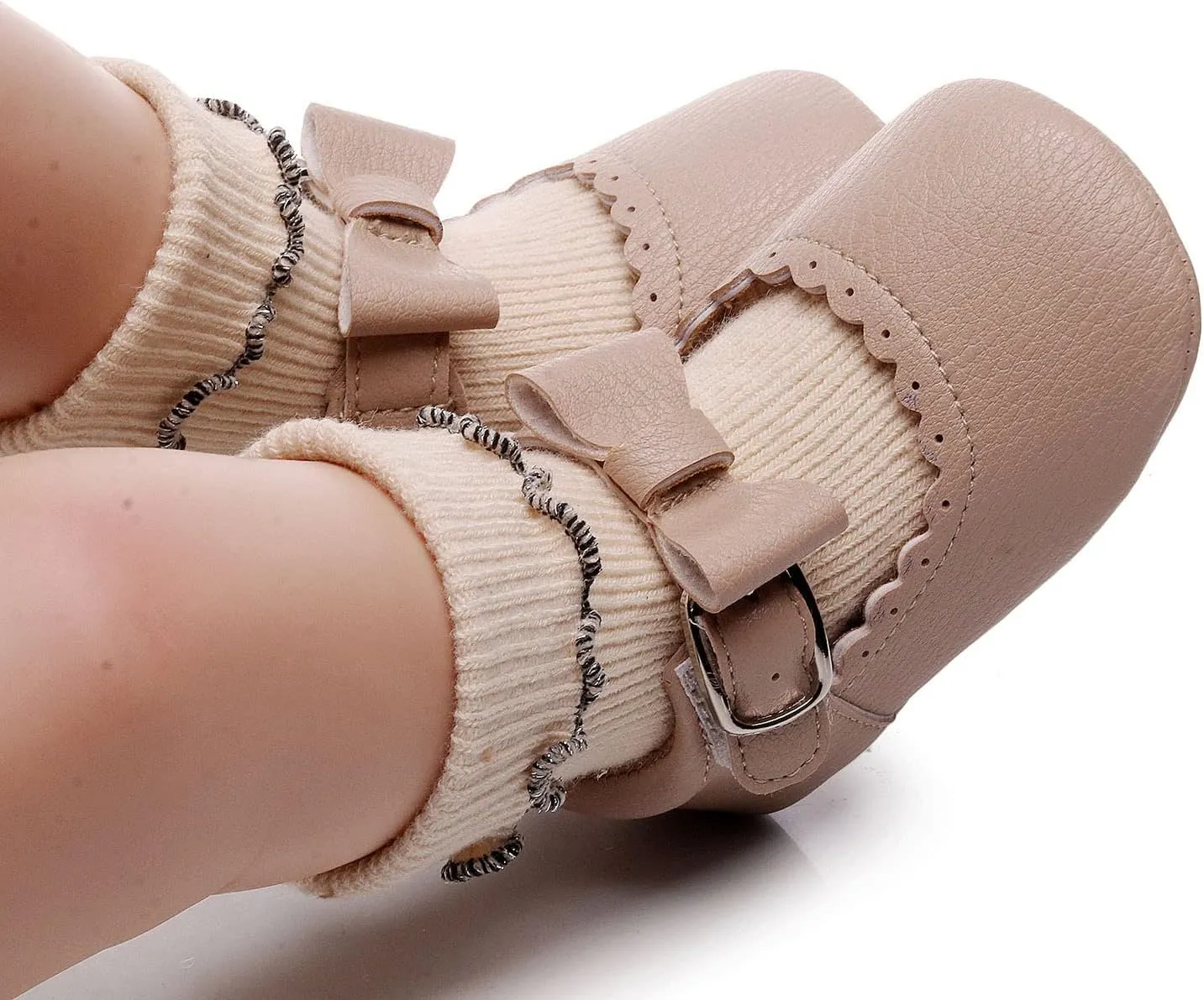 Baby Shoes Boys Girls Infant Sneakers Infant Girls Single Shoes Bowknot First Walkers Shoes Buckle Non-SIip