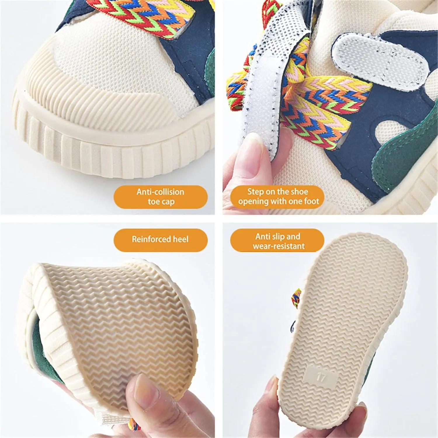 Baby Shoes Boys Girls Spring and Autumn Colorful Design Soft Bottom Toddler Shoes Non Slip Toddler Boys & Kids
