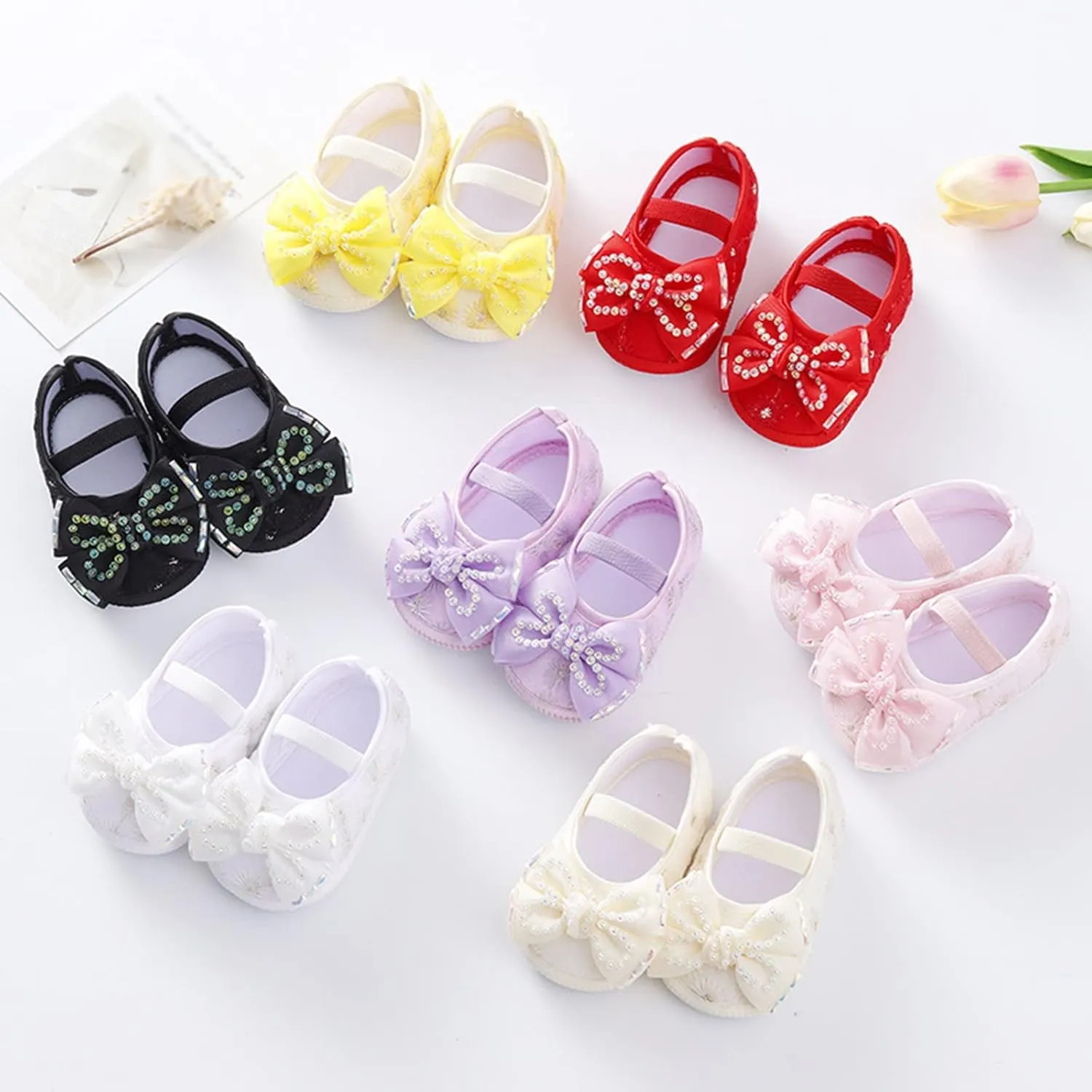 Baby Shoes Fashion Soft Sole Toddler Shoes Pearl Dress Flower Princess Shoes Toddler Shoes Infant Crib Shoes