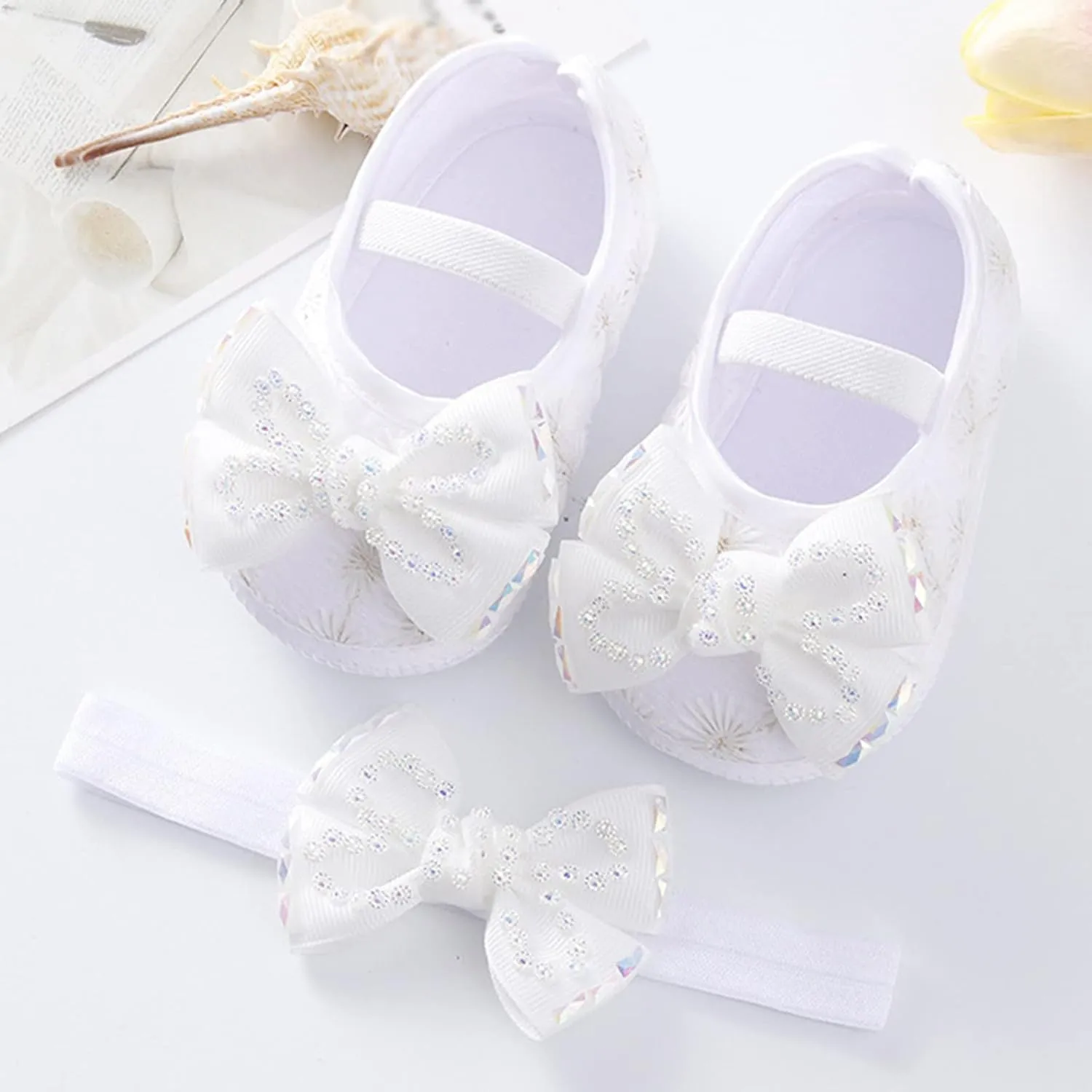 Baby Shoes Fashion Soft Sole Toddler Shoes Pearl Dress Flower Princess Shoes Toddler Shoes Infant Crib Shoes